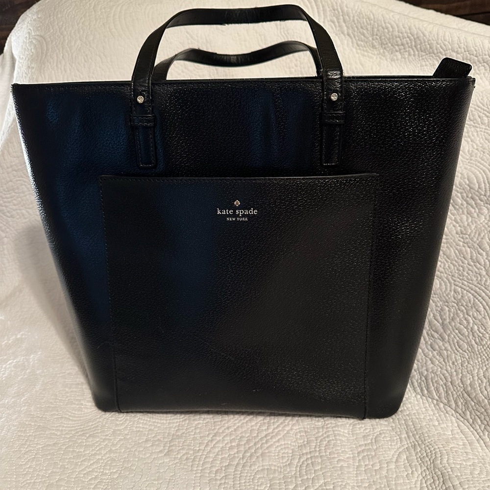 kate spade Black Leather Grand Street Sadie large tote